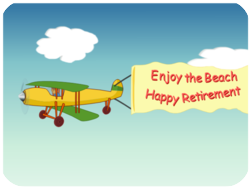 Retirement Airplane Beach Banner