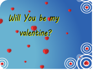 Valentine Hearts Blue Background