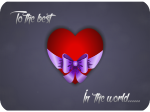 Best Heart Purple Bow