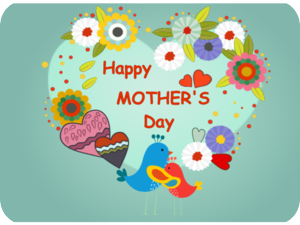 Mothers Day Colorful Birds Flowers V2