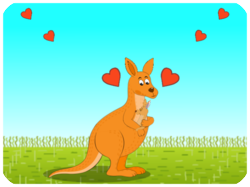 Valentine Kangaroo Love Hearts V2