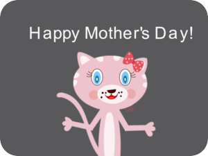 Happy Mothers Day Pink Cat