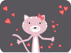 Cute Valentine Kitten Hearts