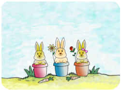 Spring Easter Bunnies Flower Pots