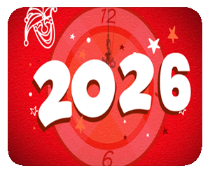 New Year 2026 Celebration Clock