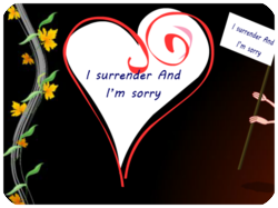 Apology Heart Flowers Sign