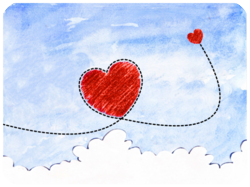 Valentine Hearts Floating Sky