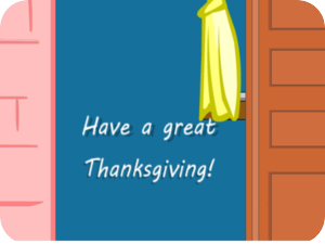 Thanksgiving Door Yellow Curtain