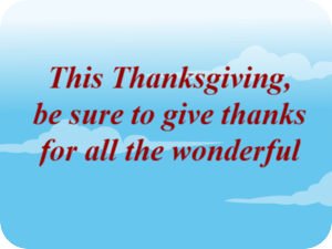 Thanksgiving Gratitude Blue Skies