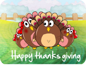 Thanksgiving Cute Turkey Family