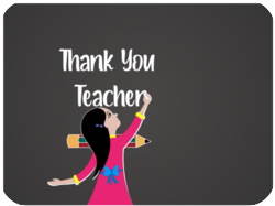 Thank You Teacher Girl Drawing