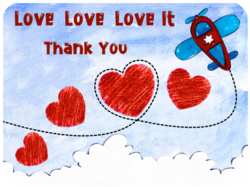 Thank You Red Hearts Airplane