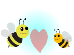 Cute Valentines Bees Heart