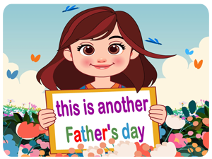 Fathers day girl holding sign