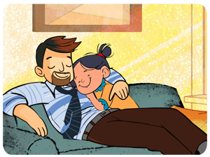 father daughter hugging