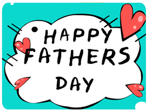 Happy fathers day colorful hearts
