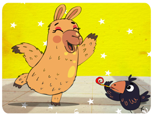 funny birthday dancing llama crow