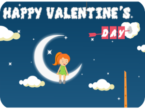 Valentines Day Girl Moon