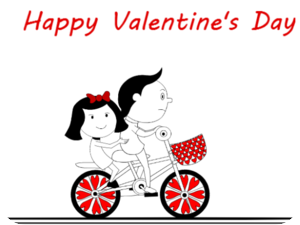 Valentines Day Bicycle Couple
