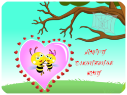 Valentines Day Cute Bees Heart