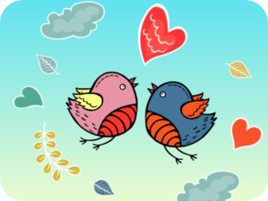 Cute Valentines Love Birds