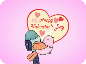 Valentines Day Cute Birds Heart