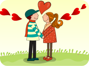 Romantic Valentines Couple Hearts V2