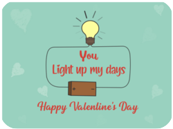 Valentines Day Light Bulb Love