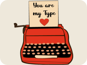 Valentines Typewriter Heart