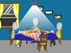 family dinner table friends