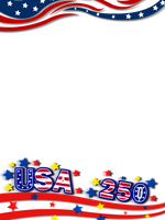 Patriotic frame for USA 250th celebration.