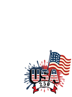 Patriotic frame for USA's 250th anniversary.