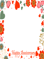Colorful floral frame for anniversary celebration.