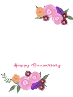 Floral frame design for anniversary celebration.
