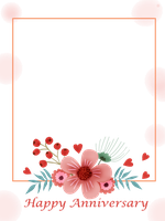 Colorful floral frame for anniversary celebration.