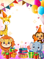 Happy Birthday animals frame