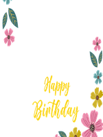 Happy Birthday floral frame