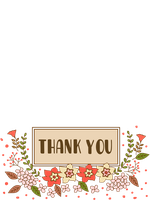 A floral frame with a thank you message.